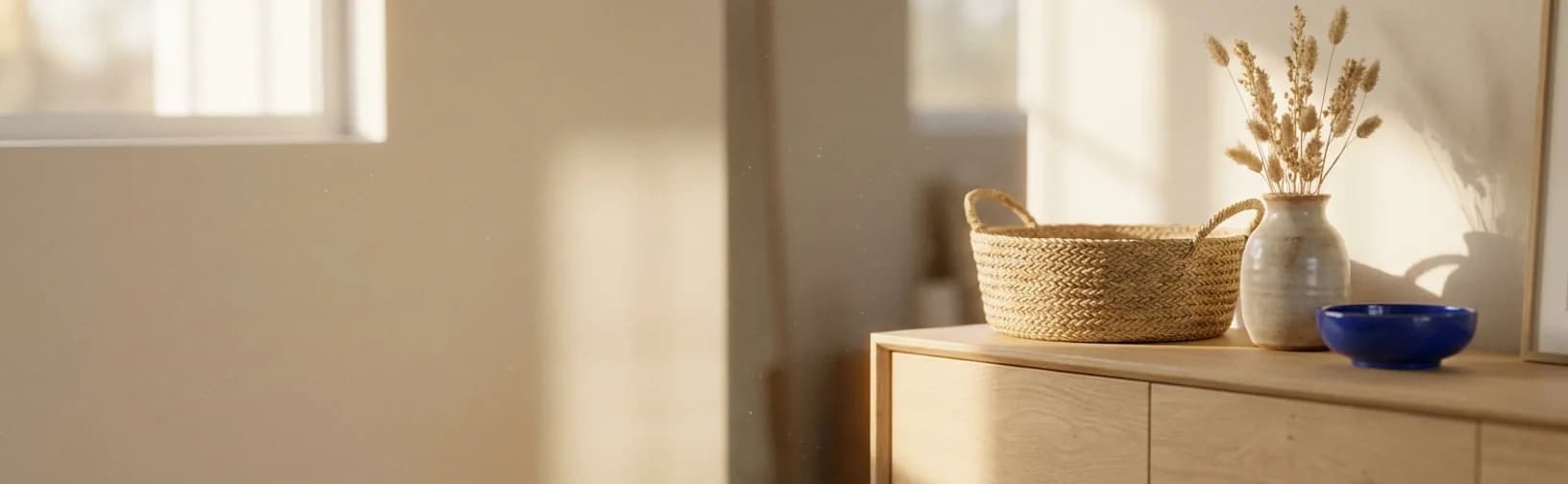 A calm, sunlit corner of a home