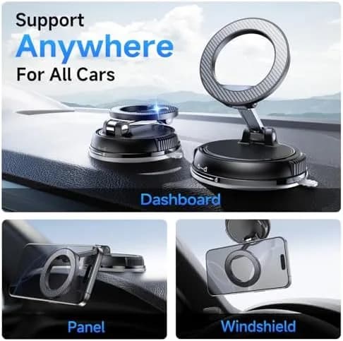 magnetic car phone mount in use