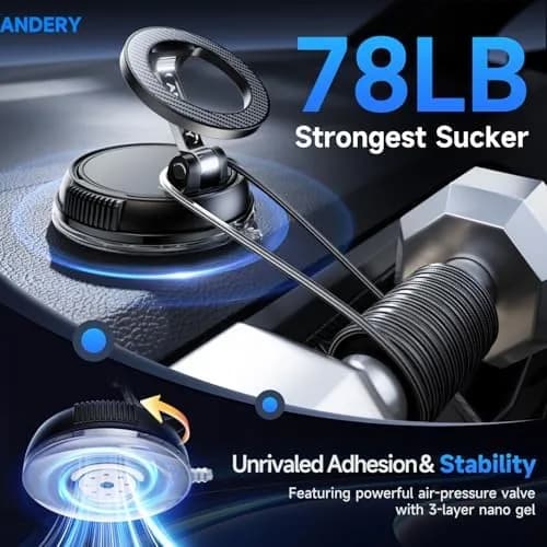 magnetic car phone mount close-up detail