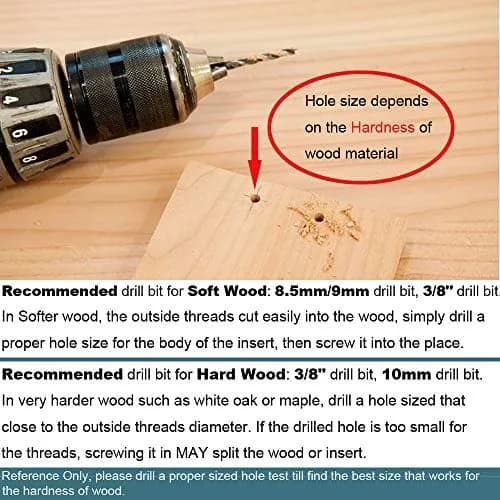 threaded inserts for wood close-up detail