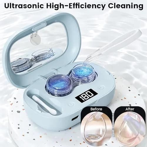 ultrasonic contact lens cleaner close-up detail