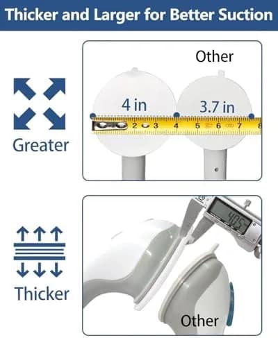 suction cup shower grab bar size and dimensions