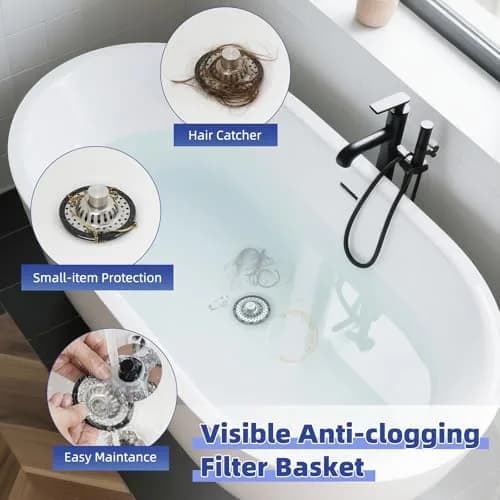 bathtub drain stopper in use