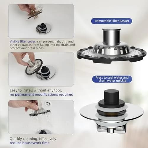 bathtub drain stopper size and dimensions