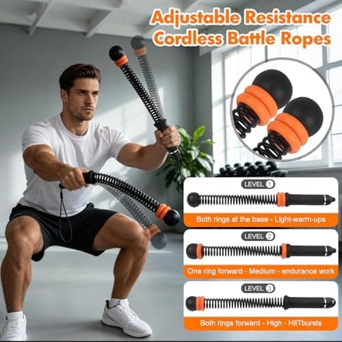 cordless battle ropes in use