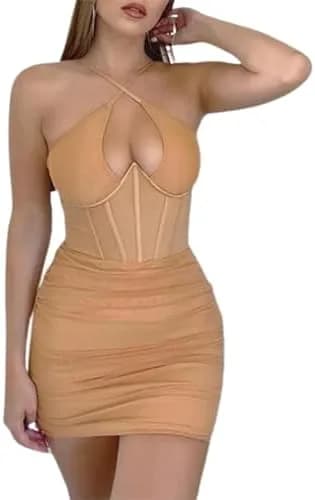 crisscross bodycon mini dress