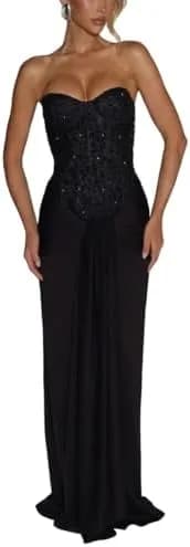 strapless mermaid maxi dress
