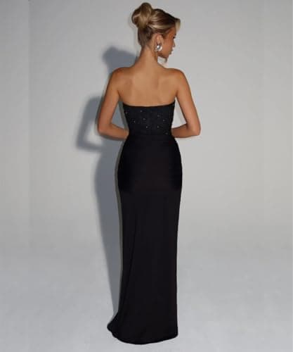 strapless mermaid maxi dress close-up detail