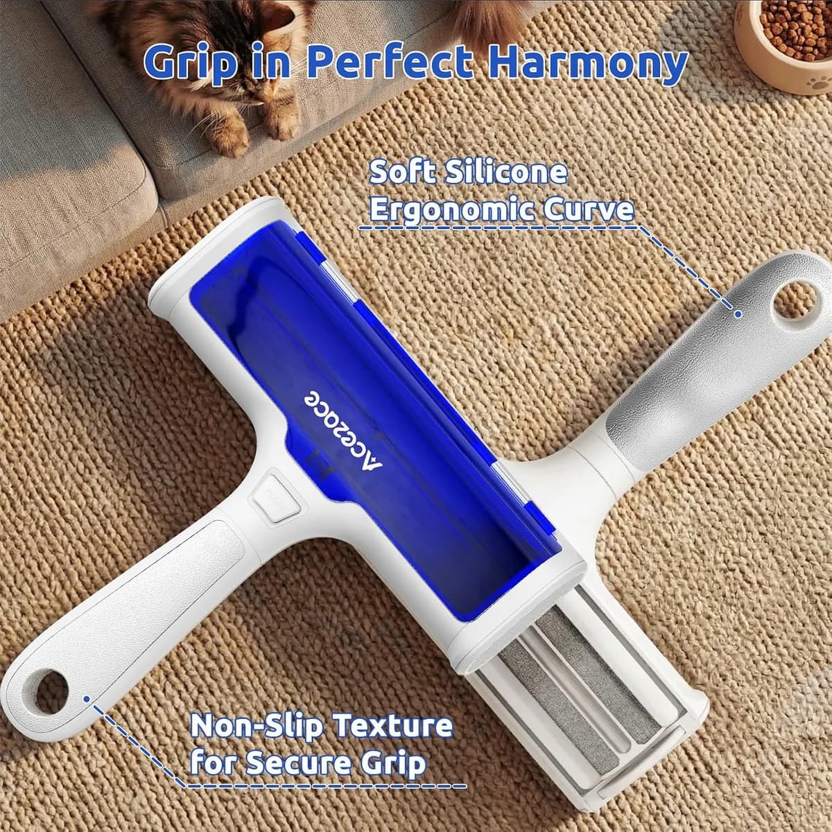 ergonomic grip of the pet hair remover roller, gallery view 5