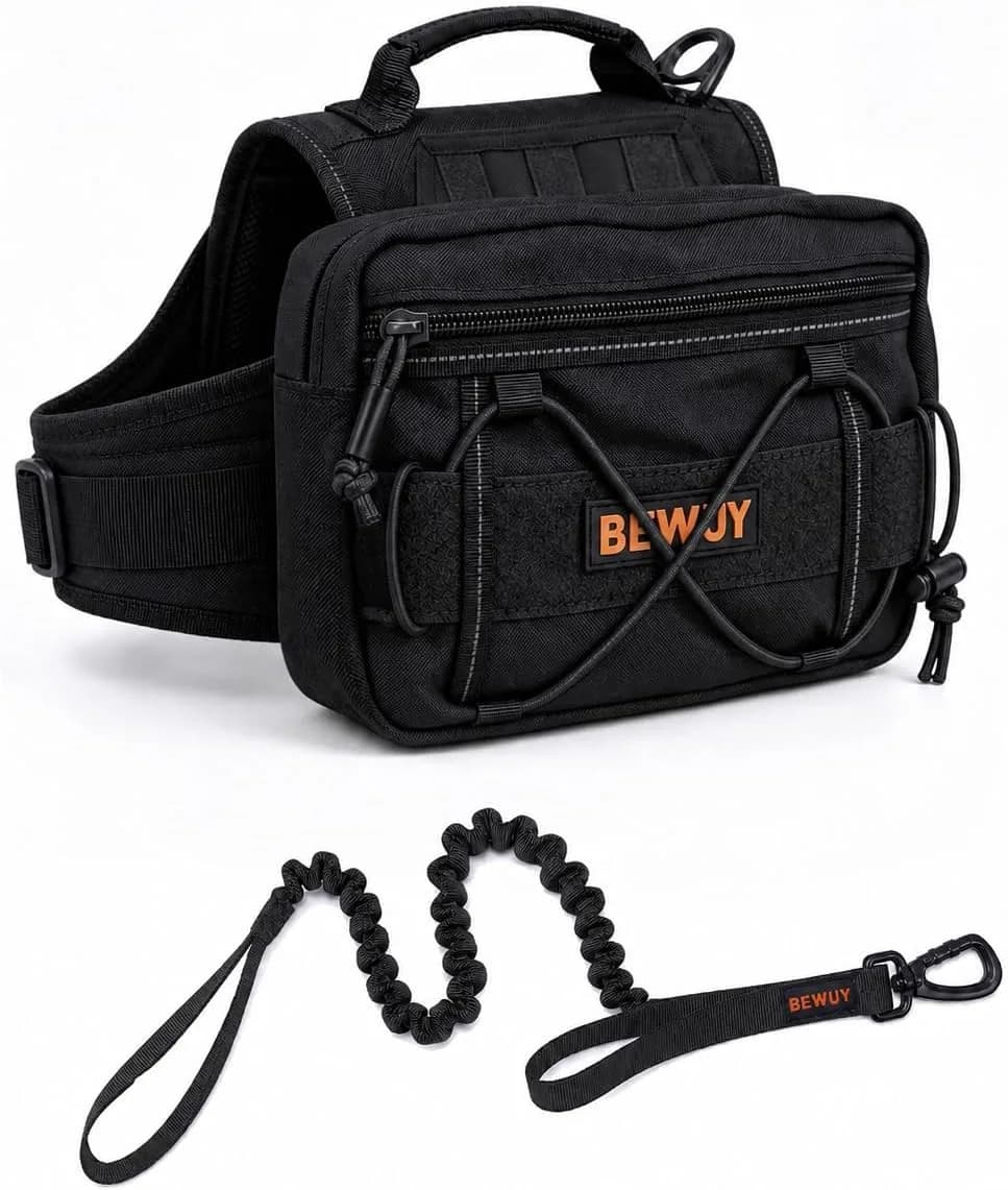 tactical dog backpack harness in black