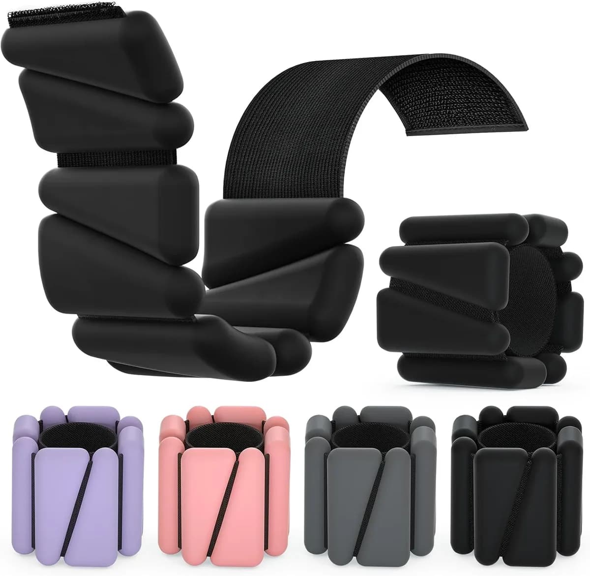 adjustable wrist and ankle weights in several colors
