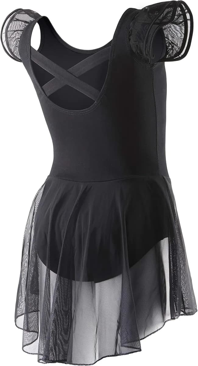 girls ballet leotard with skirt in black