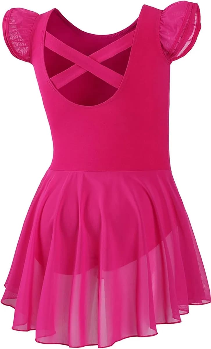 girls ballet leotard with skirt in rose