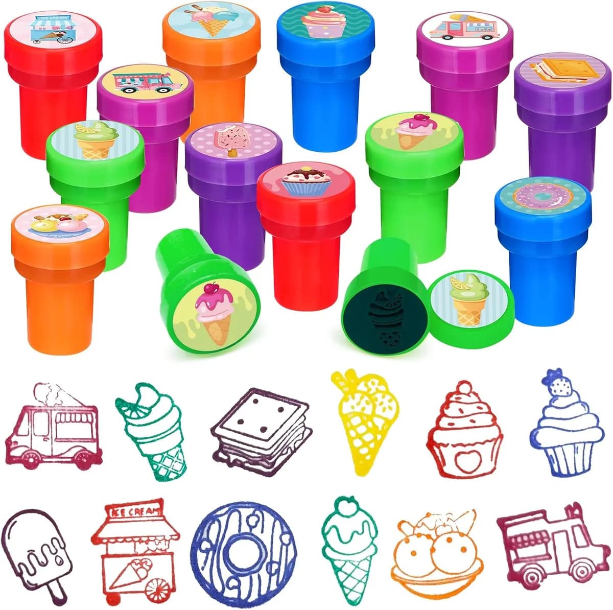self-inking stampers for kids in ice cream