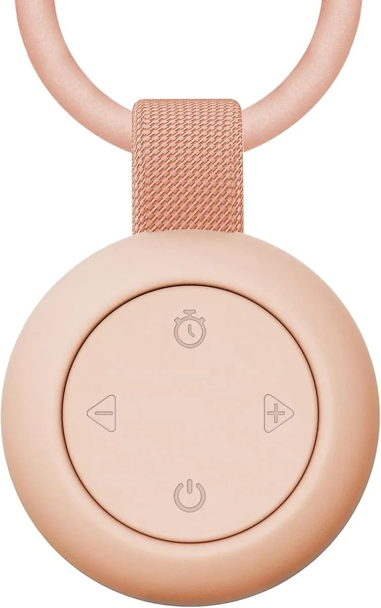 portable baby sound machine in peach