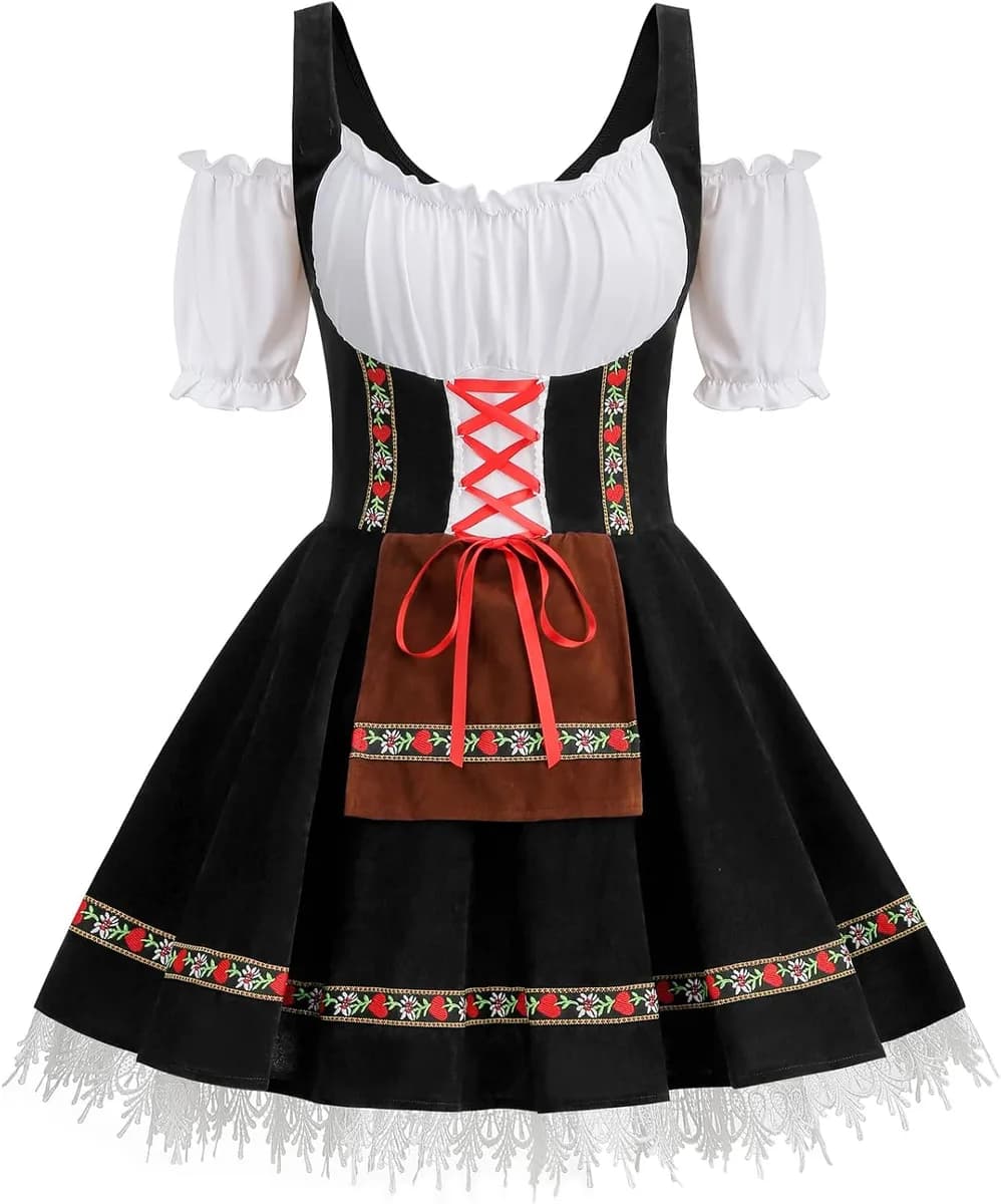 women's Oktoberfest dirndl dress costume in black