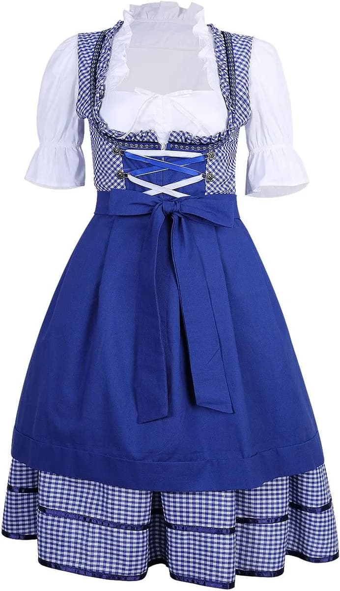women's 3 piece dirndl dress in blue