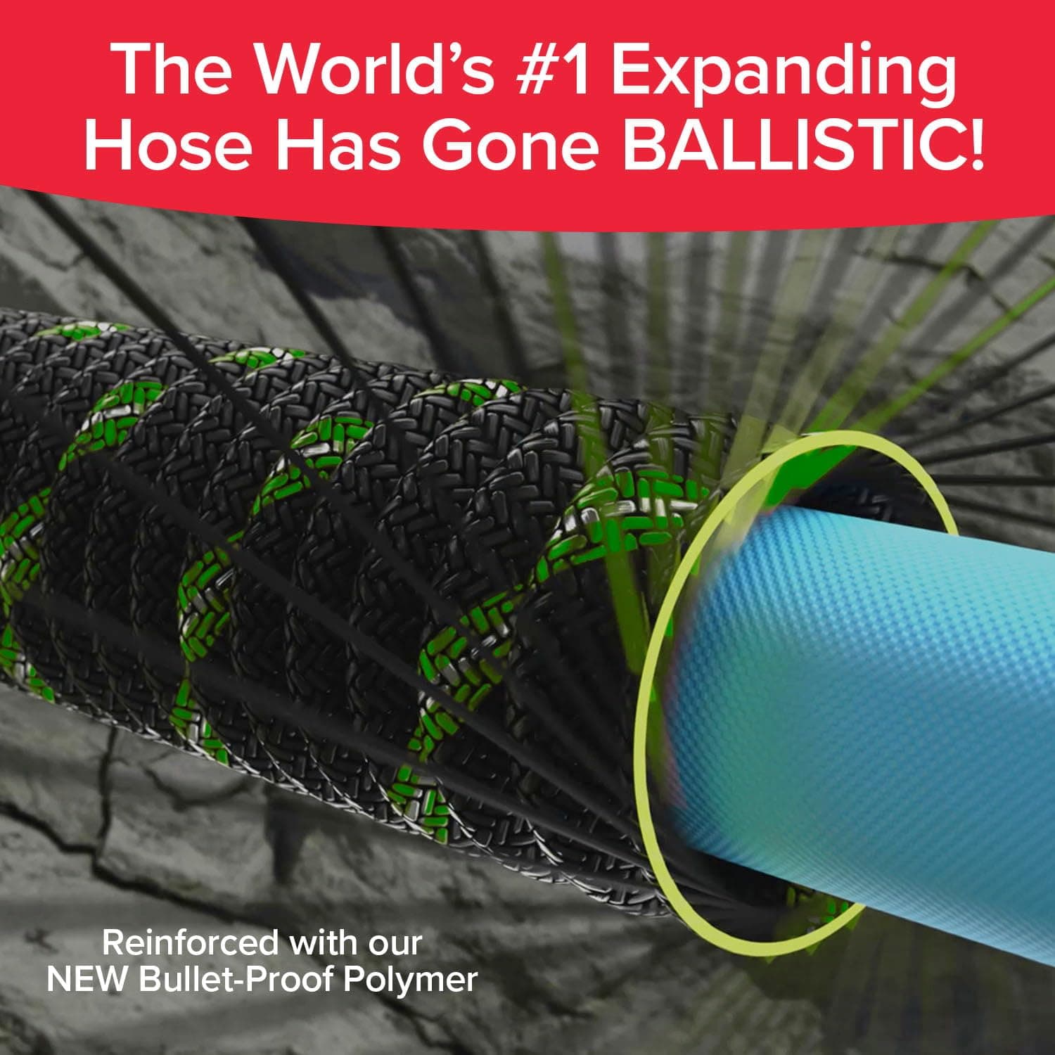 Pocket Hose Ballistic Double UV Edition 50 FT Expandable Garden Hose w/Pocket Pivot Swivel Connector, Anti-Burst Sleeve Reinforced w/Bulletproof